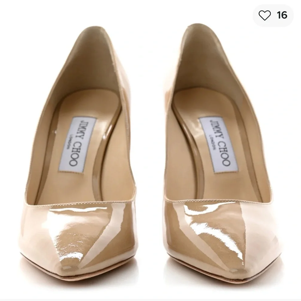 Jimmy Choo Romy 85 Patent Pumps Nude | Size 40 | Classic Pointed Toe Heels Pumps - Picture 3 of 16